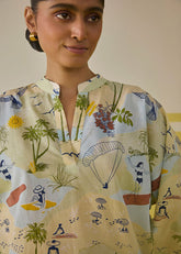 A Model Wearing Multicolor Palmy Summer Top, curated by Only Ethikal